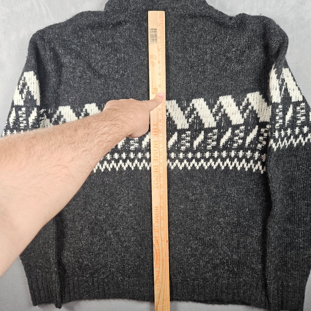 NEW Gap Full Zip Cardigan Sweater Mens Medium Wool Nylon Fair Isle Donegal - Picture 9 of 12
